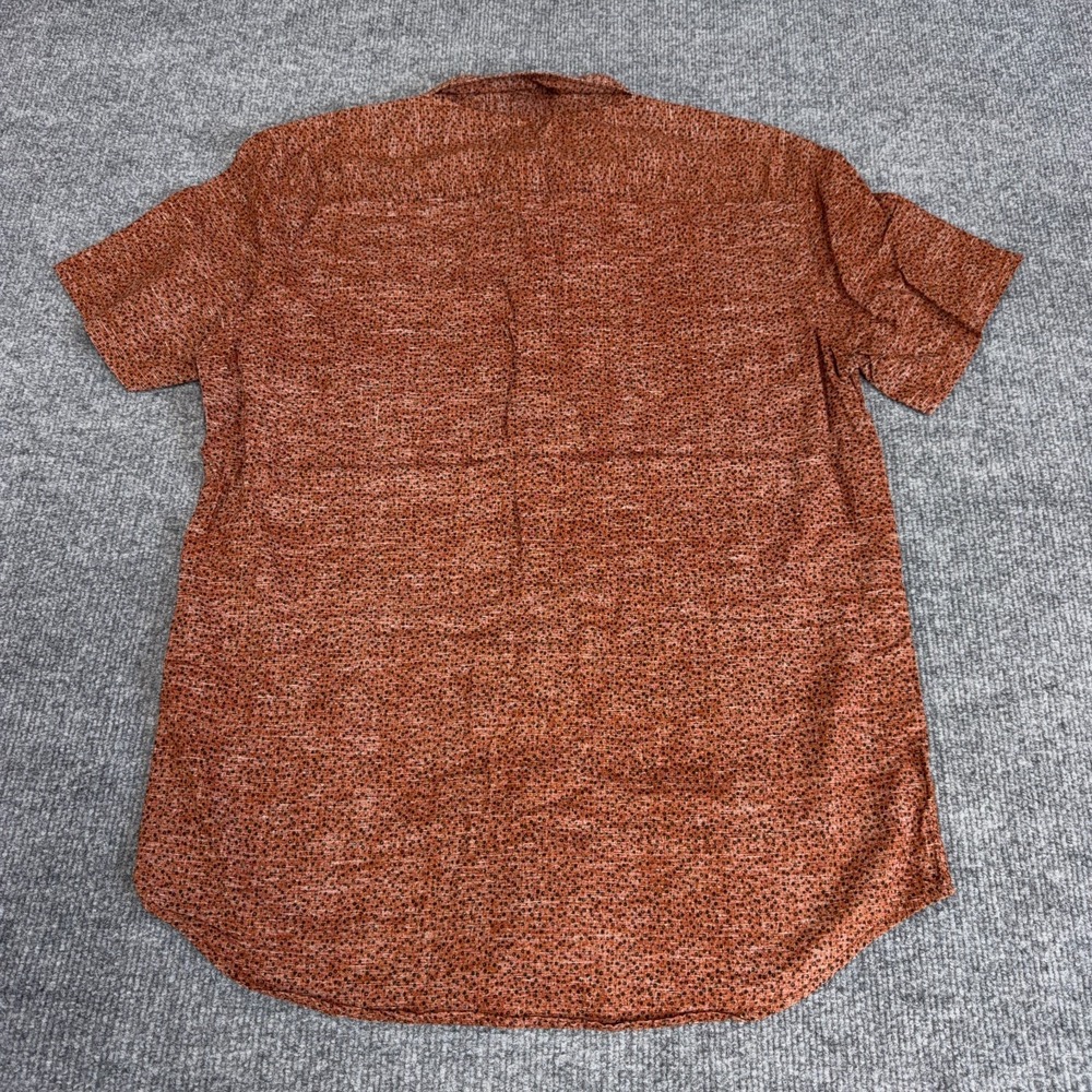 Outerknown Shirt Men Small Orange Black All Over Print Pocket Reverse Print Surf - Picture 9 of 10